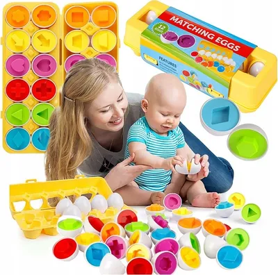 Zdjęcie produktu dla Układanka Edukacyjna Sorter Jajka Puzzle Montessori Zabawka Dla Malucha