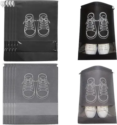 Image de Sac à chaussures avec fenêtre transparente, dimensions 44 x 32 cm, lot de 10, pour le rangement