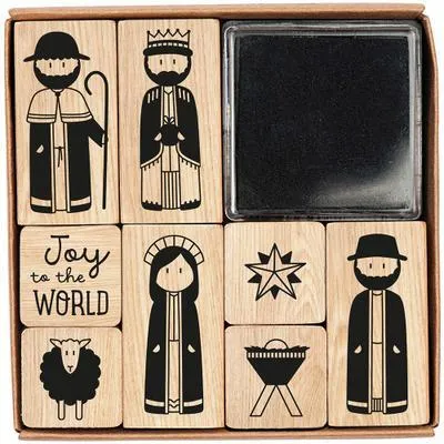 Produktbild von Stempel-Set mit Krippenfiguren für Weihnachtskarten und Geschenke