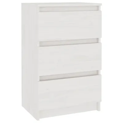Immagine prodotto di Comodino Bianco 40x29,5x64 cm in Legno Massello di Pino