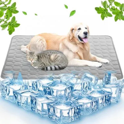 Produktbild von Famanu Kühlmatte für Hunde und Katzen aus hochwertigem Material, waschbar und selbstkühlend, 70 x 55 cm