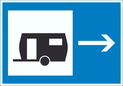 Produktbild von Wohnwagen rechts Symbol Schild A6 (105x148mm)