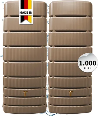 Produktbild von 4rain Regentonne SLIM Wandtank-SET 1000 Liter taupe, 2 x SLIM 500 Liter inkl. Verbinder