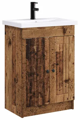 Immagine prodotto di Set di mobili da bagno in legno effetto invecchiato, dimensioni 78,5 x 37,5 x 81 cm