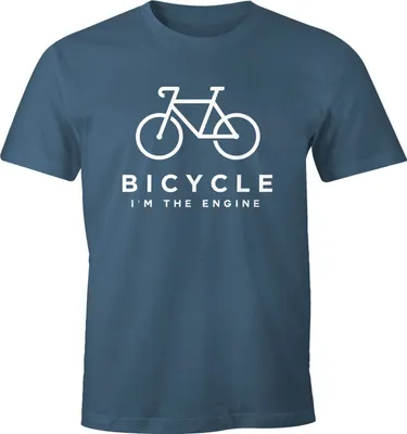 Produktbild von Herren T-Shirt Fahrrad Sprüche Bicycle I'm the Engine Bike Rad Fun-Shirt Spruch lustig Moonworks® denim XXL
