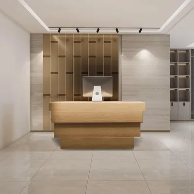 Image de Comptoir d'accueil sur mesure, bar moderne, réception, comptoir de service, bar de restaurant, table, comptoir, accueil des visiteurs 150x60cm【Taijie 150】