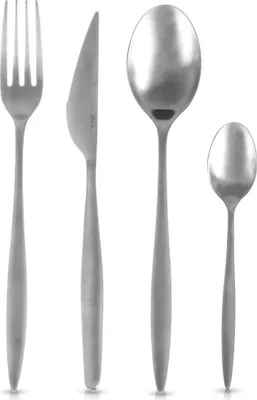 Immagine prodotto di Orion | Set di posate argento - 24 pezzi in acciaio inox - Per 6 persone - Coltelli, forchette, cucchiai e cucchiaini - Lavabile in lavastoviglie