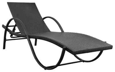 Produktbild von vidaXL Sonnenliege mit Auflage Poly Rattan Schwarz