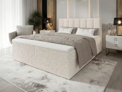 Produktbild von Tiliani B&B Home Boxspringbett Tiliani, 200x200 cm, Beige, ruhige Formensprache und wohnliche Ausstrahlung für moderne und klassische Schlafzimmer