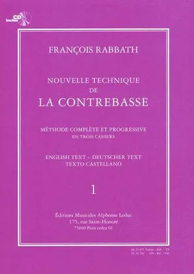 Produktbild von Nouvelle technique de la contrebasse vol.1 (+CD)pour contrebasse (fr/en/dt/kat)
