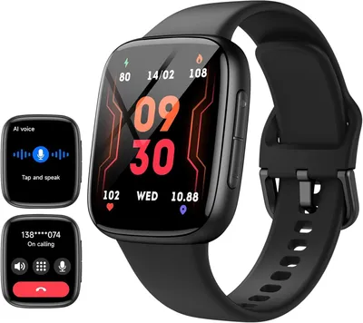 Produktbild von Herren Smartwatch mit AMOLED Display, Bluetooth Telefonie, Gesundheitsüberwachung, 100+ Sportmodi, wasserdicht, kompatibel mit Android & iOS