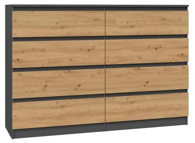 Obrázok produktu pre Široká komoda so šuplíkmi TAAVI - dub artisan / antracitová