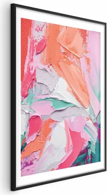 Produktbild von Posterpapier Poster - Pink Palette - vibrant shades of pink, orange, and green on canvas 40x60 cm Muster a-B-10127-ao-a