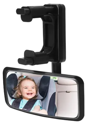 Immagine prodotto di Specchio per sedile posteriore per bambini, rotazione a 360°, resistente agli urti, grandangolo, compatibile con tutti i poggiatesta