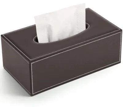 Produktbild von Kosmetiktücherbox Kunstleder Braun 25x14x9,5 cm
