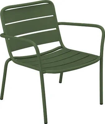 Produktbild von Niedriger stapelbarer Gartenstuhl – Metall – Kaki – MIRMANDE