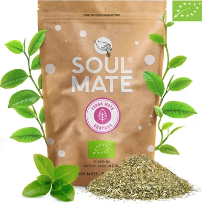 Produktbild von Soul Mate - Mate Tee Bio Orgánica Guayusa 500g - Mit 10% Ilex Guayusa - Rauchfrei, Mild - Natürliche Energie - Luftgetrocknet - Yerba Mate Brasilien