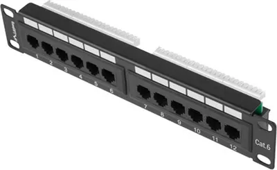 Immagine prodotto di Lanberg Patchpanel 12-Port 1U 10" Cat. 6 UTP schwarz