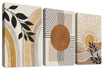 Immagine prodotto di Set di 3 decorazioni da parete in legno con stampa naturale