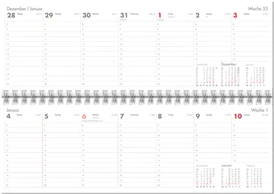 Produktbild von 2027 GÜSS Schreibtisch-Querkalender 1W. = 1S.