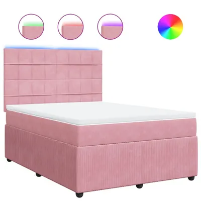Produktbild von Boxspringbett mit Matratze Rosa 160x200 cm Samt
