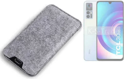 Produktbild von K-S-Trade Filz Handyhülle kompatibel mit TCL 30 5G Schutzhülle Filztasche Filz Tasche Case Sleeve Handy Hülle Filzhülle grau