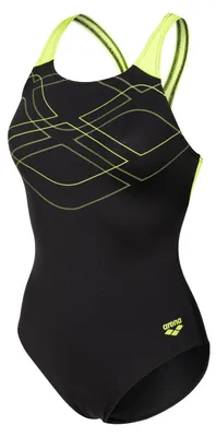 Produktbild von arena Badeanzug Damen Graphic Swimmsuit Swim Pro Back, Farbe:Schwarz, Größe:36
