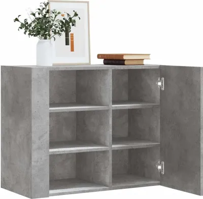 Produktbild von Maison Exclusive - Wandregal Betongrau 75x35x60 cm Holzwerkstoff