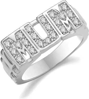 Produktbild von Wunderschöner 925 Sterling Silber Damen - Mum Ring mit Zirkonia, 55 (17.5); TRS36401RSO