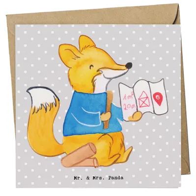 Produktbild von Mr. & Mrs. Panda Glückwunschkarte Bauzeichner Herz - Grau Pastell - Geschenk, Klappkarte, anlasskarte, doppelkarte, faltkarte, Grußkarte