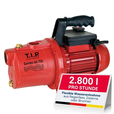 Obrázok produktu pre TIP Garten Jet 750, 600 W, AC, 4,2 bar, 2800 l/h, Čierna, Červená