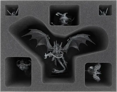 Produktbild von Schaumstoffeinlage für geflügelten Schwarmtyrant – Tyraniden Miniaturenschutz