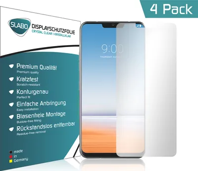 Produktbild von 4x Slabo Displayschutzfolie für LG G7 ThinQ KLAR "Crystal Clear" (verkleinerte Folien) Displayfolie Schutzfolie Folie