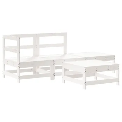 Produktbild von vidaXL 4-tlg. Garten-Lounge-Set Weiß Massivholz Kiefer