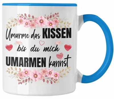 Produktbild von Umarme Das Tasse Geschenk Freundin Fernbeziehung Geschenkidee Freund Liebe Valentinstag (Blau)