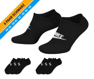 Produktbild von NIKE Socken - Farbe: 6 Paar Schwarz Sneaker Socken - Größe: 46-50