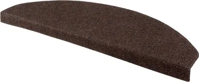 Image de Lot de 15 tapis d'escalier : matériau résistant et antidérapant pour plus de sécurité dans les escaliers - Fixation facile sur le chauffage au sol - Mélange polyester-polypropylène de haute qualité 65 x 26 cm Marron