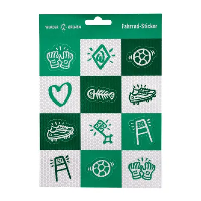 Produktbild von SV Werder Bremen Fahrradaufkleber-Set Icons reflektierend