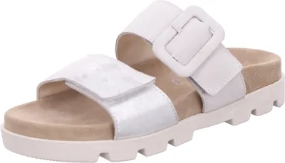 Produktbild von Rohde Damen Pantolette aus Leder mit großer überzogener Schnalle Venezia 6313, Größe:37 EU, Farbe:Silber