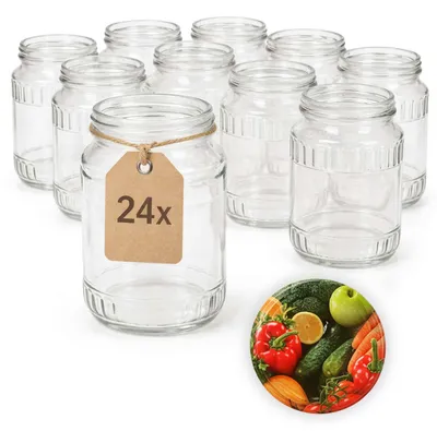 Produktbild von ART TWIST HOME Einmachgläser mit Schraubdeckel 24x 720 ml – Vorratsgläser Glasbehälter Vielseitige Robuste aus Dickem Glas - perfekt für Marmeladen Honig Säfte Gurken Konfitüren und Vorratshaltung