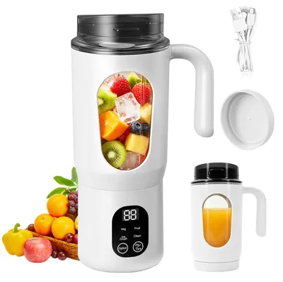 Tragbarer Mixer 480 ml, 4 Stufen, USB-C, wiederaufladbar, weiß