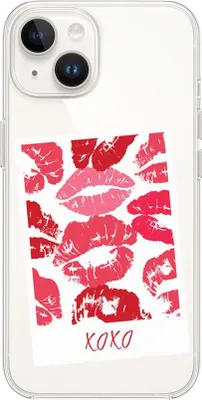 Immagine prodotto di Custodia in silicone per iPhone 14, trasparente, Flexi Küsse