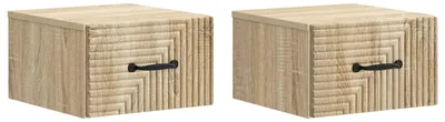 Zdjęcie produktu dla Wisząca Szafka Nocna 2 pcs dąb Sonoma 34,5 x 33 x 20 cm