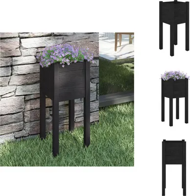 Produktbild von vidaXL Pflanzkübel Schwarz 31x31x70 cm Massivholz Kiefer -  Blumentöpfe & Pflanzgefäße