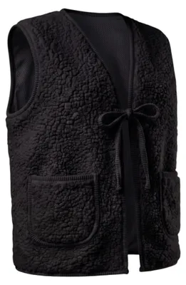 Produktbild von Teddy Weste Damen Bouclé Kurzweste 36-46 Cord Details Schnürung