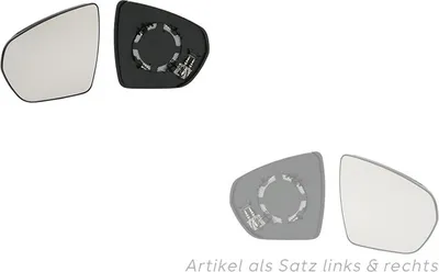 Produktbild von Spiegelglas passend für Citroen C5 Aircross 11/18- Set links & rechts 95525498 1618047980 95525497 1618048080 Johns