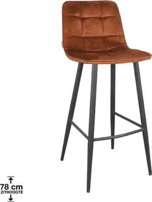 Produktbild von LABEL51 – Barhocker Jelt – 45 x 48 x 107 cm – Ocker
