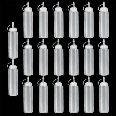 20 Quetschflaschen 240 ml, wiederverwendbar, mit Deckel