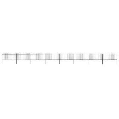 Produktbild von The Living Store Gartenzaun mit Speerspitzen Stahl 13,6 x 0,8 m Schwarz