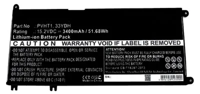 Produktbild von Akku für Dell 7FhhV Li-Ion 15,2 Volt 3400 mAh schwarz.